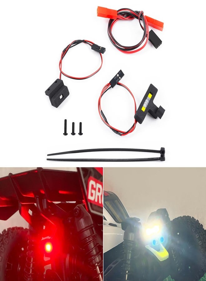 طقم مصابيح LED من LSG، مصابيح أمامية وخلفية، أبيض وأحمر، مناسب لسيارات التحكم عن بعد Arrma Typhon Grom بمقياس 1/18، قطع غيار مُحسّنة - Image 2